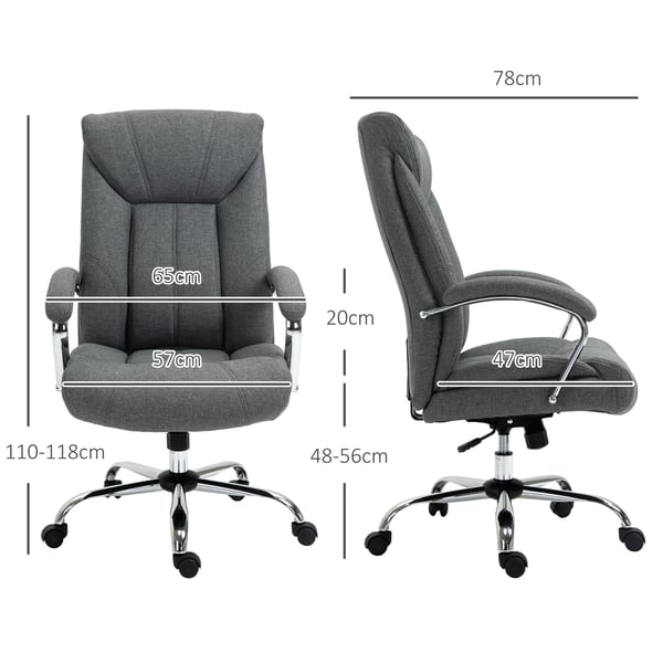 Toimistotuoli, ergonominen säädettävä keinuntatoiminnolla, 65x78x110 cm, harmaa