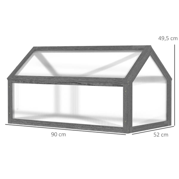 Kasvihuone, 90x52x49,5 cm, Harmaa