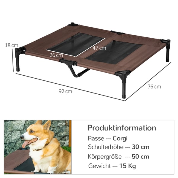 Hundeseng, 92x76x18 cm, Brun