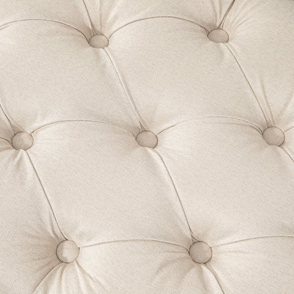 Polstret bænk, 120x41x48 cm, creme