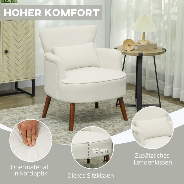 Lænestol, 69x69,5x78 cm, Creme