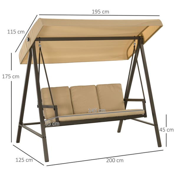 Havesving, 200x125x175 cm, Beige