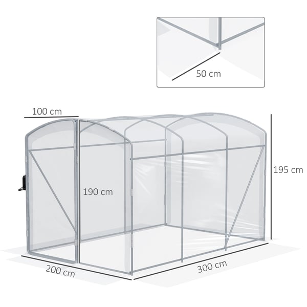 Drivhus, 300x200x195 cm, Transparent