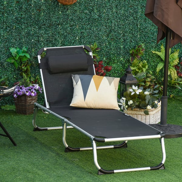 Solstol, 170x60x76 cm, Svart