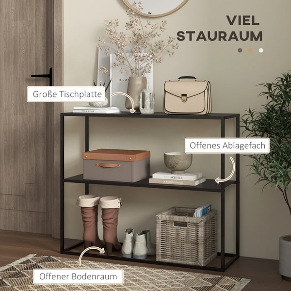 Konsolbord, 90x30x75 cm, Sort