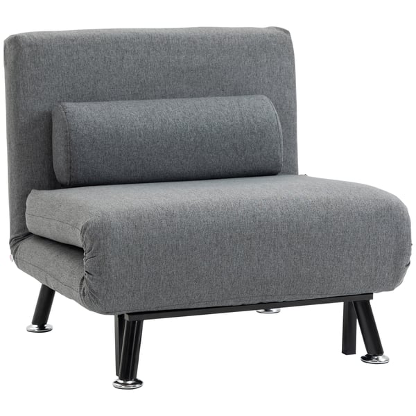 Sammenklappelig lænestolsseng, 75x70x75 cm, Mørkegrå Sammenklappelig lænestolsseng, 75x70x75 cm, Mørkegrå