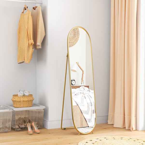 Helkropsspejl, 40x41x159 cm, Guld