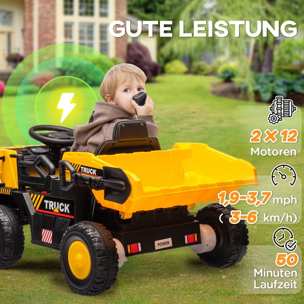 Elektrisk Traktor, 97x63x53 cm, Gul