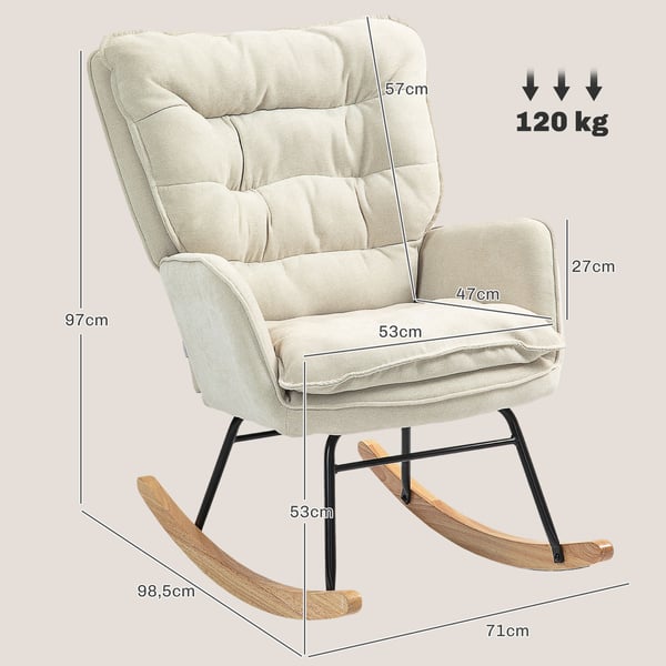 Gyngestol, 71x98,5x97 cm, Beige