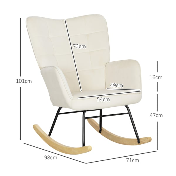 Keinuva tuoli, 98x71x101 cm, beige