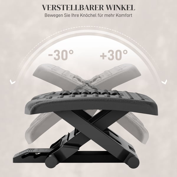 Fodskammel, Justerbar Skrivebordsfodskammel, 46x35x11 cm, Sort