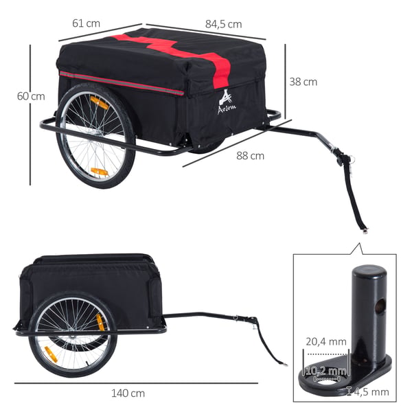Cykel Lastvagn, 140x88x60 cm, Svart
