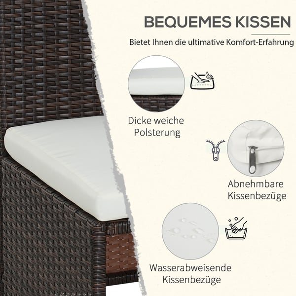 Trädgårdsmöbelset, 120x69x77,5 cm, Brun