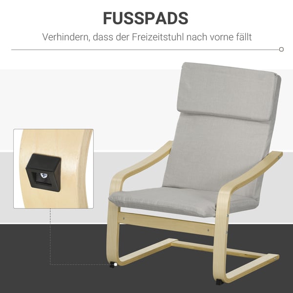 Loungestol Sæt, 66,5x80x99 cm, Lysegrå