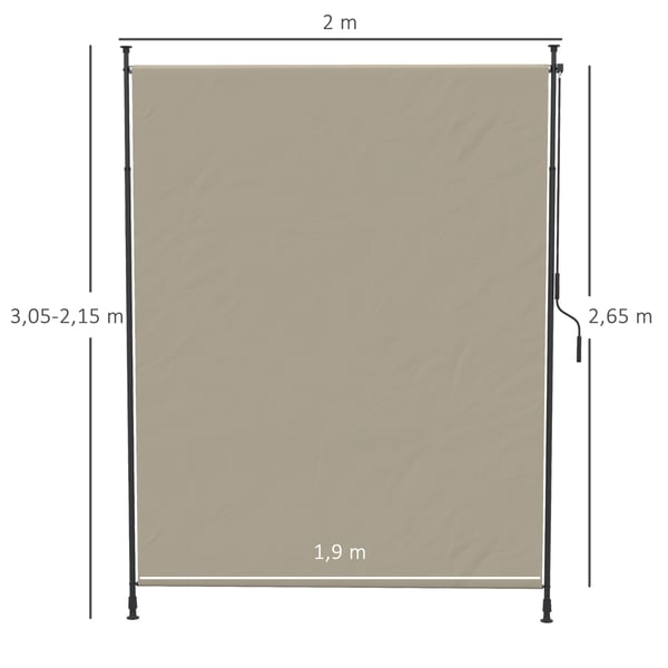 Vertikalt Markise, 200x292 cm, Sand