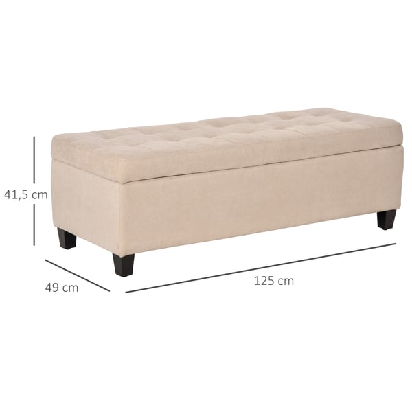 Opbevaringsbænk, 125x49x41,5 cm, Beige