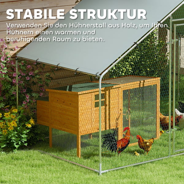 Chicken Run, 300x170x190 cm, Sølv