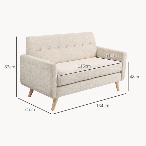 Soffa, 134x71x82 cm, Beige