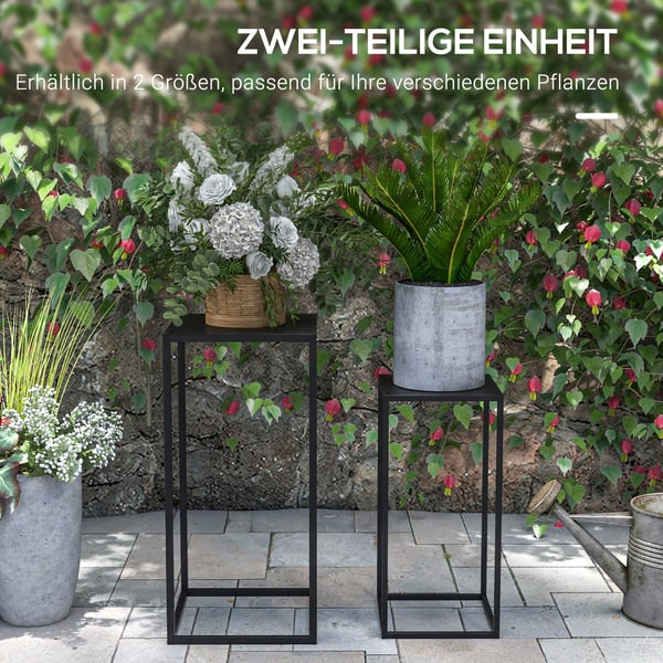 Kasviteline, 25x25x58,5 cm, 31x31x65 cm, Musta