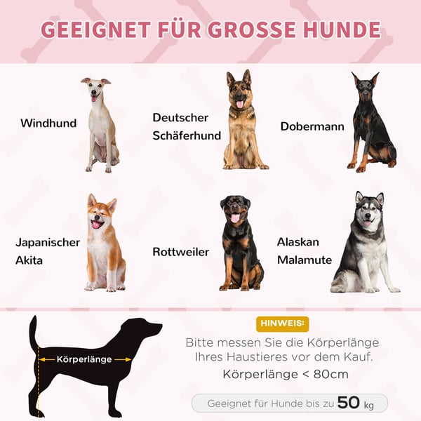 Hundeseng, Hævet kæledyrsseng, 122x92x23 cm, Rød