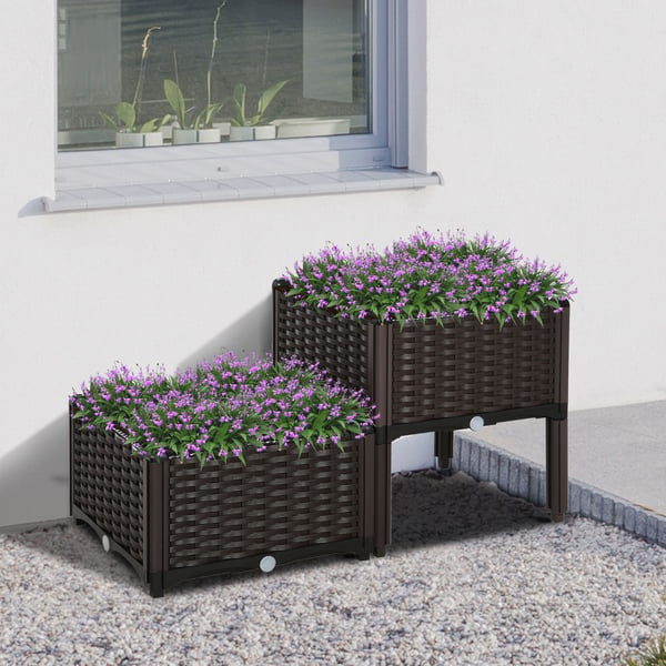 Højbeds plantekasse, 80x40x44 cm, Brun