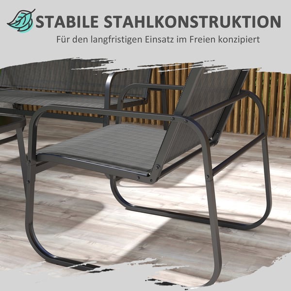 Trädgårdsmöbelset, 103x45 cm, Svart