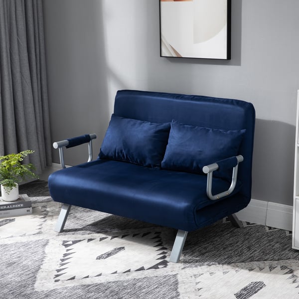 Soffa med bäddfunktion, 111x80x78 cm, Blå