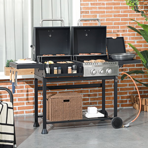 Gasolgrill, 161x53x101 cm, Svart