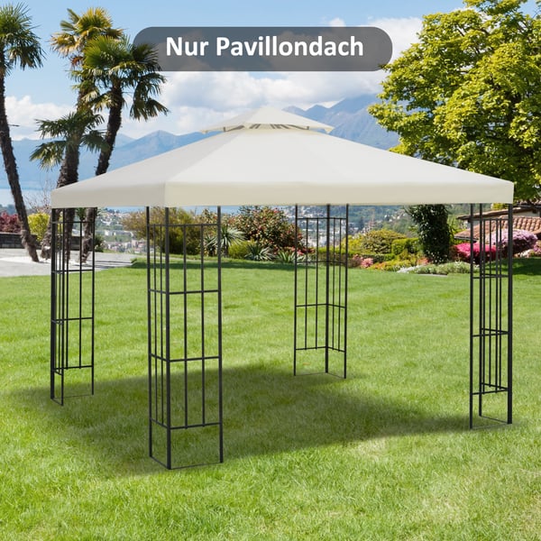 Pavillon Udskiftnings Tag, 300x300 cm, Hvid