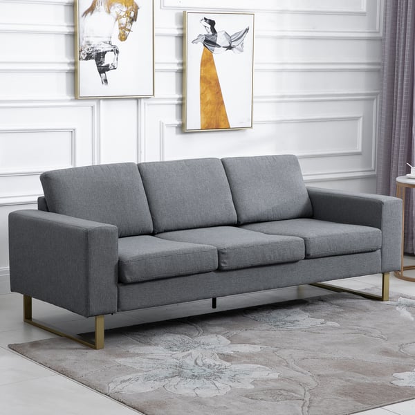 Soffa, 200x82x78 cm, Mörkgrå