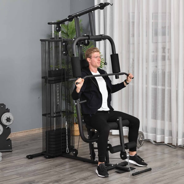 Home Gym Station, 150x110x210 cm, Sort
