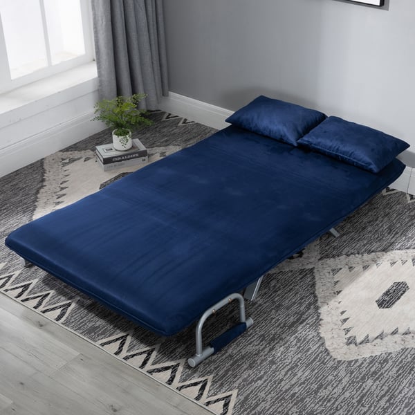 Soffa med bäddfunktion, 111x80x78 cm, Blå