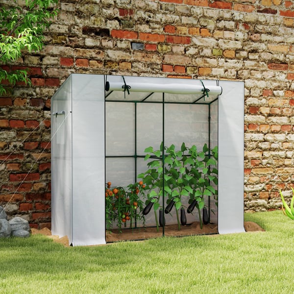 Drivhus, 200x76x170 cm, Hvid