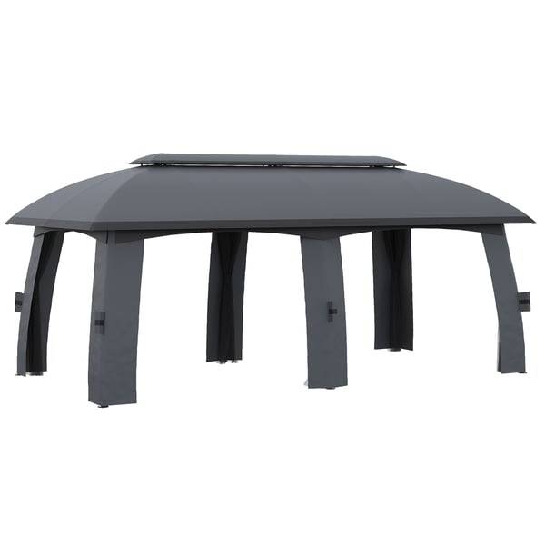 Puutarhapaviljonki, 300x600x278 cm, tummanharmaa Puutarhapaviljonki, 300x600x278 cm, tummanharmaa