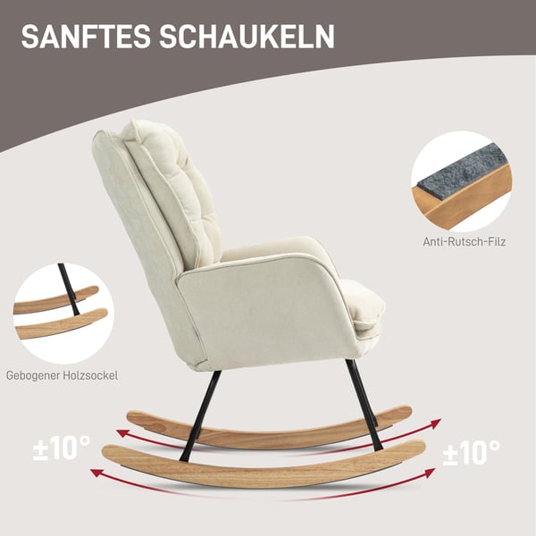 Gyngestol, 71x98,5x97 cm, Beige