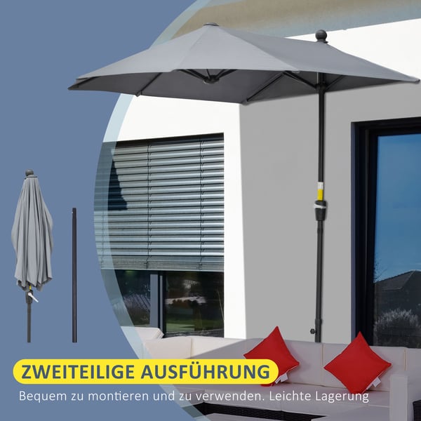 Parasol, 190x200x240 cm, Mørkegrå