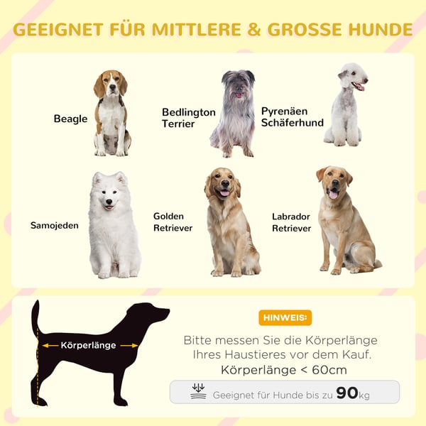 Hundehus, 124x112x105 cm, Grå