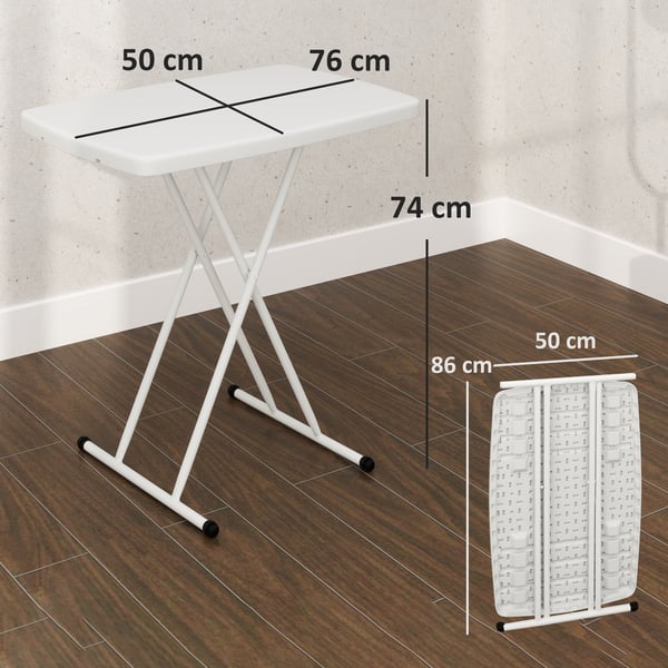 Sidebord, 76x50x74 cm, Hvid