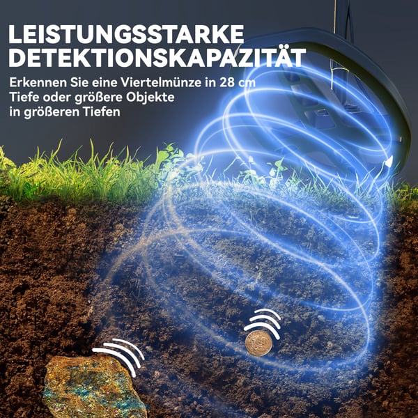 Metal Detector, 28x21x48-130 cm, Mørkegrå
