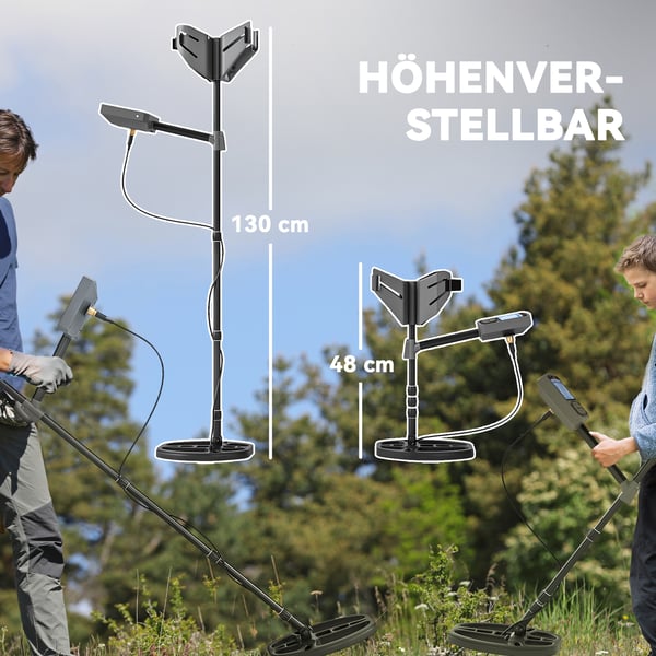 Metal Detector, 28x21x48-130 cm, Mørkegrå