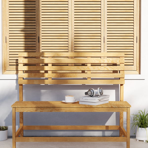 Puutarhapenkki, 110x61x89 cm, tiikki
