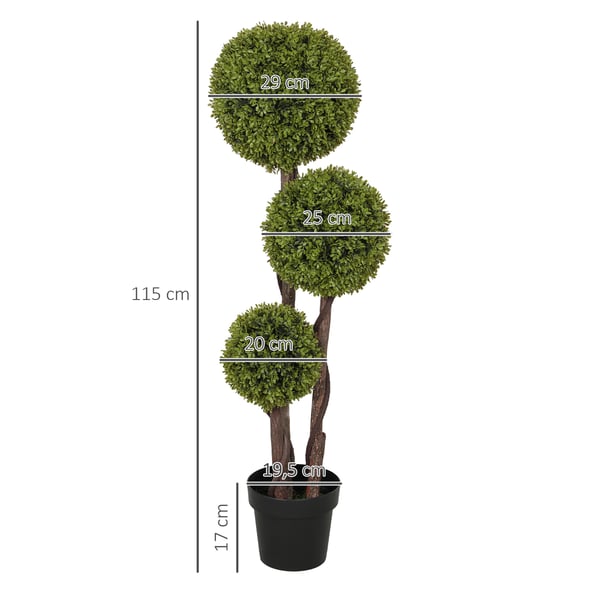 Tekojalopuuvihreä kasvi, 115 cm, vihreä