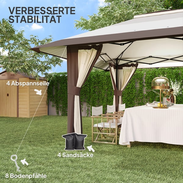 Pop-up-paviljonki, 400x400x281 cm, beige
