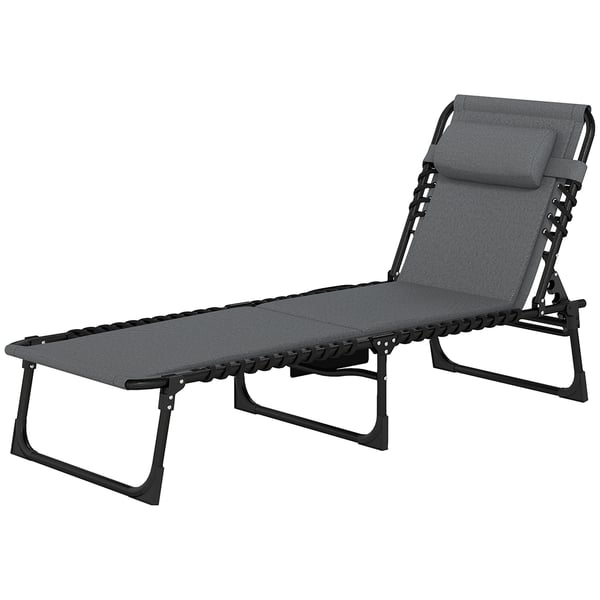 Solstol, 68x189x36 cm, Mørkegrå