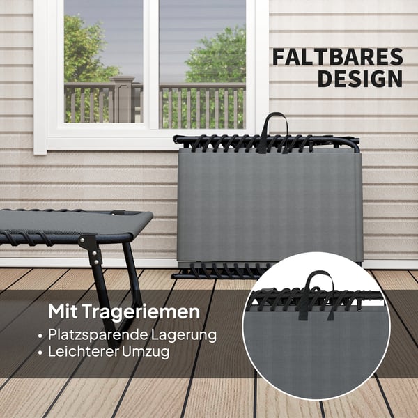 Solstol, 68x189x36 cm, Mørkegrå