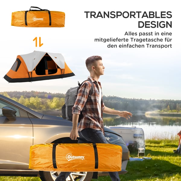 Campingtelt, 450x215x180 cm, Orange