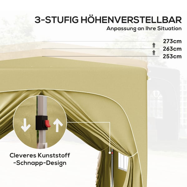 Pop-up Pavillon, 300x300x273 cm, Sand