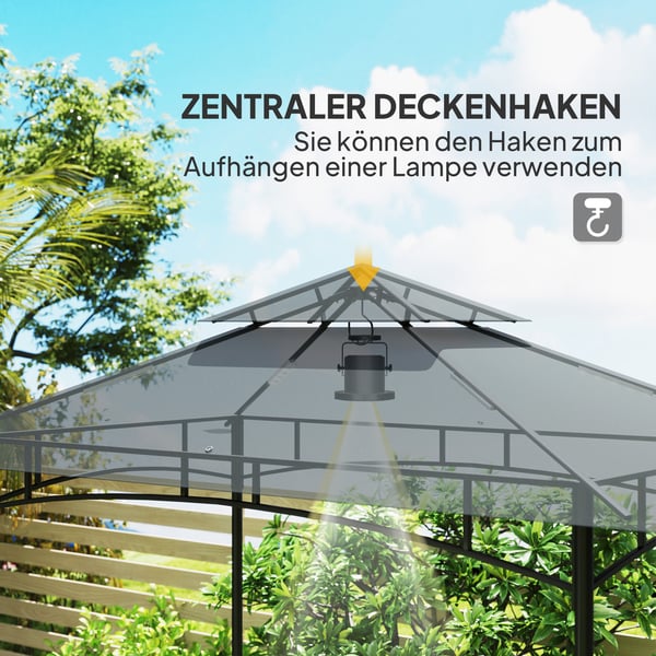Grillpavillon, 240x150x258 cm, Mørkegrå