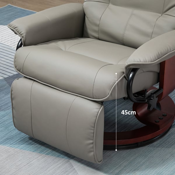 Fåtölj med recliner, 78x87x100 cm, Grå