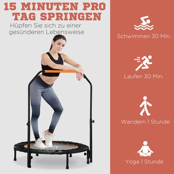Kuntotrampoliini, 102 cm, Musta